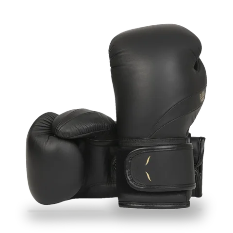 Gants de boxe L’Élégant Elion Velcro, noir mat