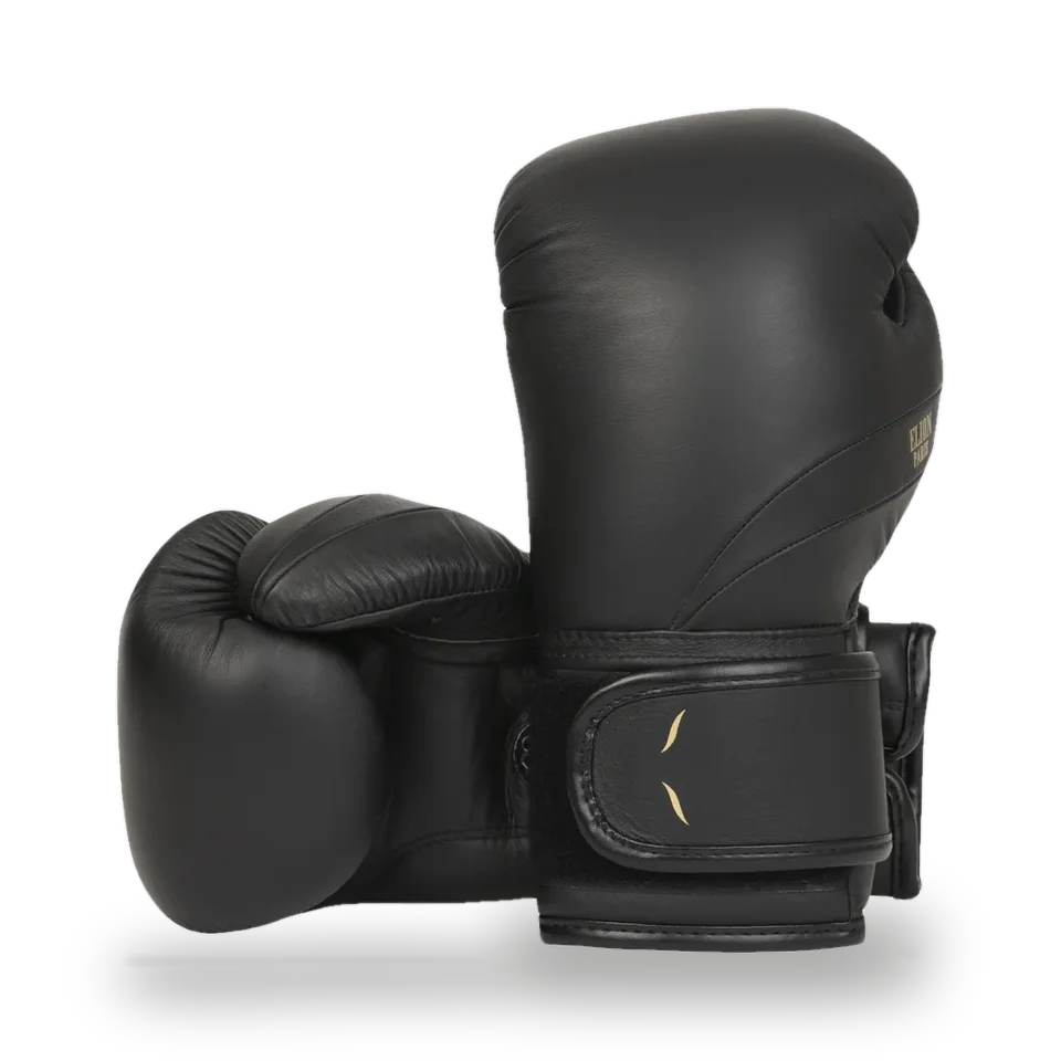 Gants de boxe L’Élégant Elion Velcro, noir mat