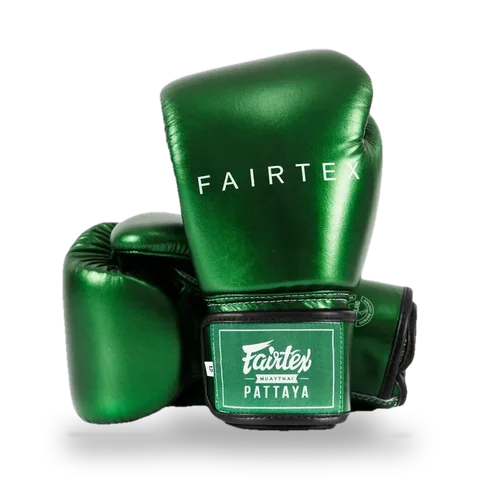 Gants de boxe d’entraînement Fairtex Metallic, vert