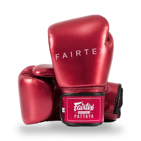 Gants de boxe d’entraînement Fairtex Metallic, rouge