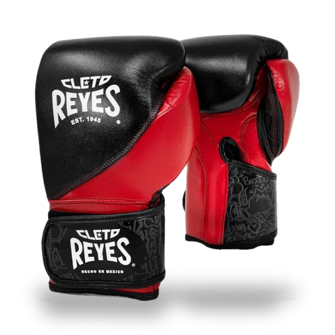 Gants de boxe d’entraînement Cleto Reyes High Precision, noir et rouge