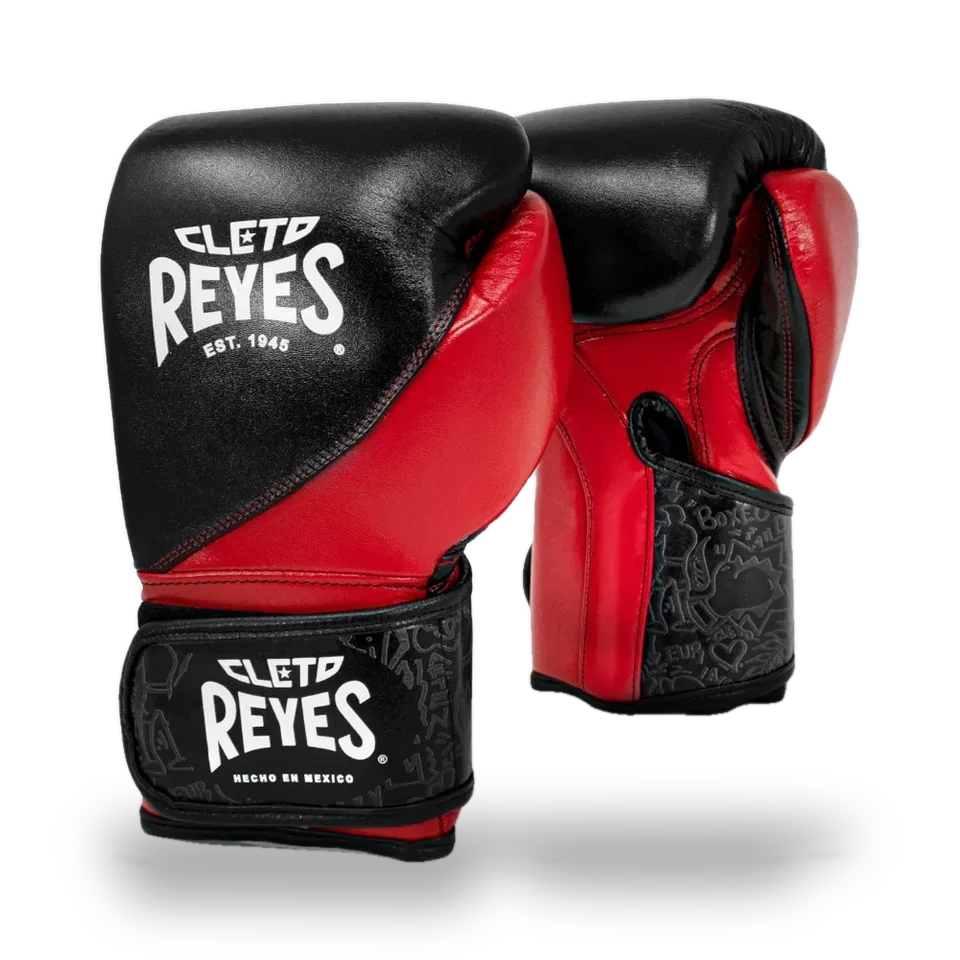Gants de boxe d’entraînement Cleto Reyes High Precision, noir et rouge