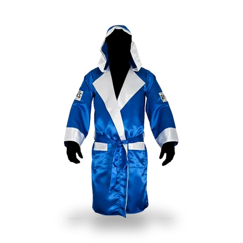 Peignoir de boxe à capuche Cleto Reyes, bleu et blanc