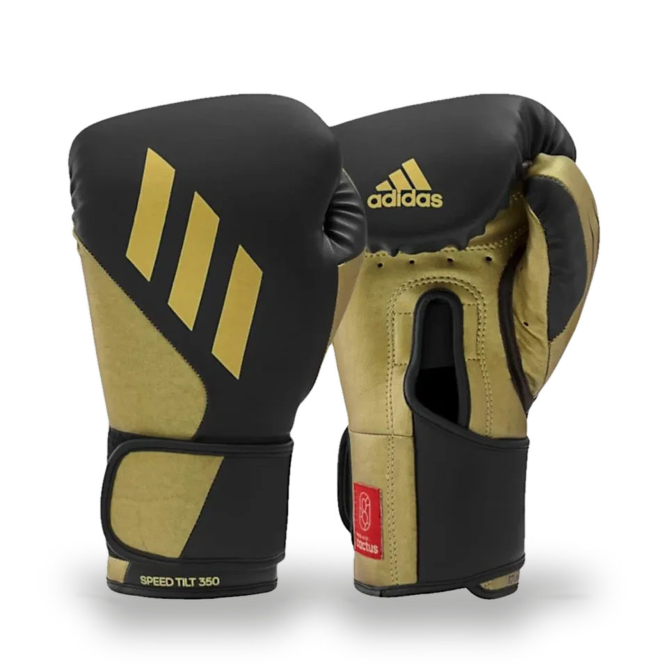 Gants de boxe d’entraînement Adidas Speed Tilt 350 Cactus, noir et or