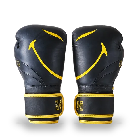 Gants de boxe L’Élégant Elion × Smiley 50th Anniversary Velcro, noir