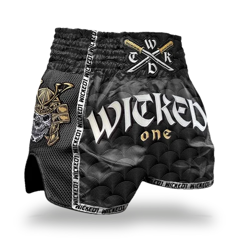 Short de boxe thaï Wicked One Samurai, gris