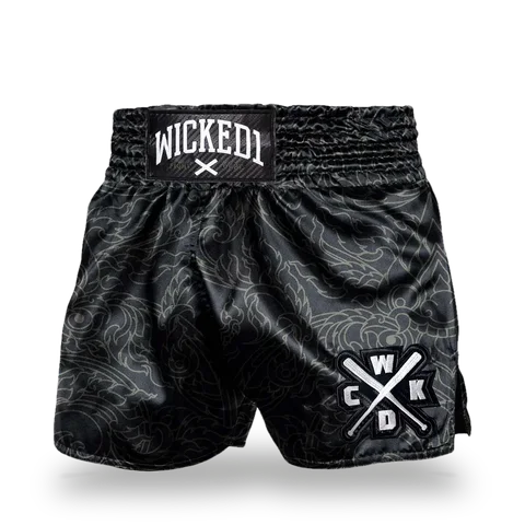 Short de boxe thaï Wicked One Kwai, kaki