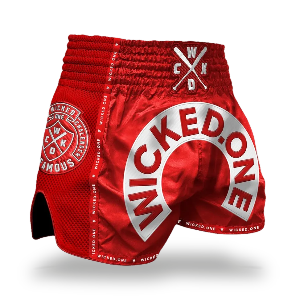 Short de boxe thaï Wicked One Herd, rouge
