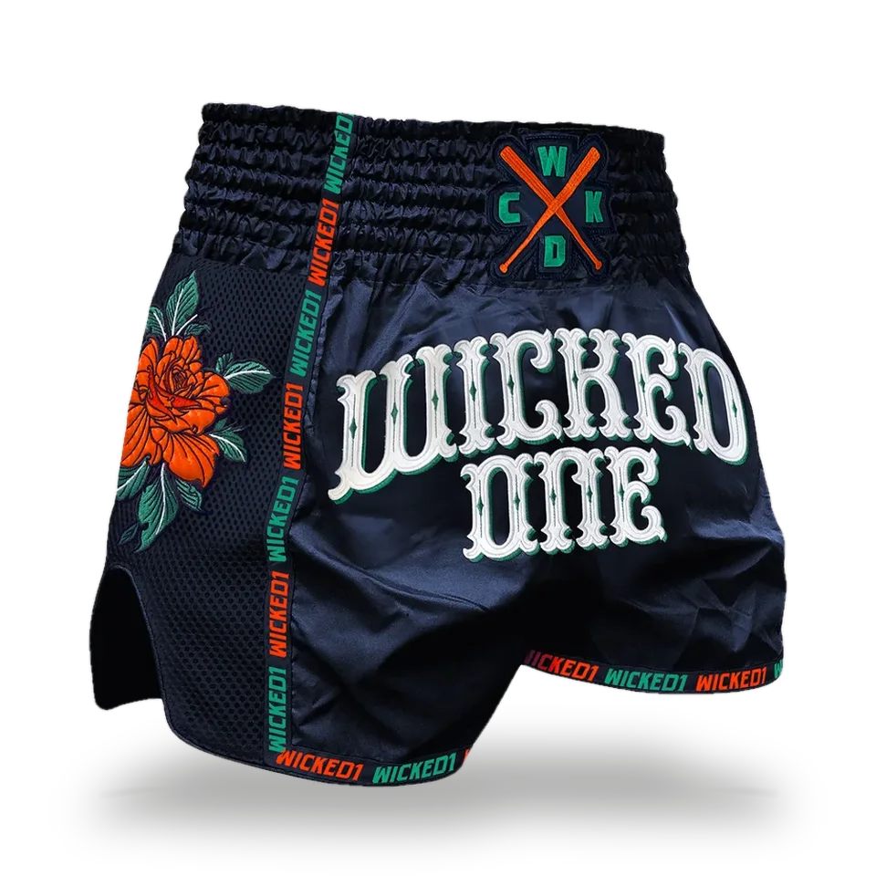 Short de boxe thaï Wicked One Bandido, bleu marine