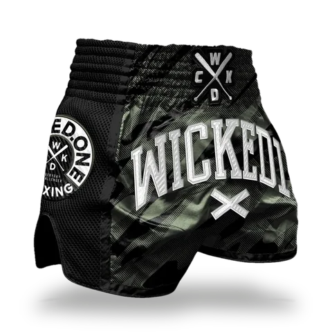 Short de boxe thaï Wicked One Fury, kaki