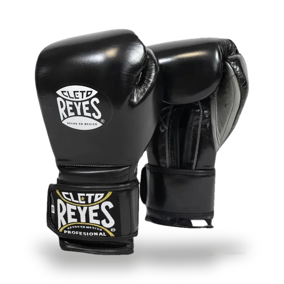 Gants de boxe d’entraînement Cleto Reyes Pro Sparring, noir et gris