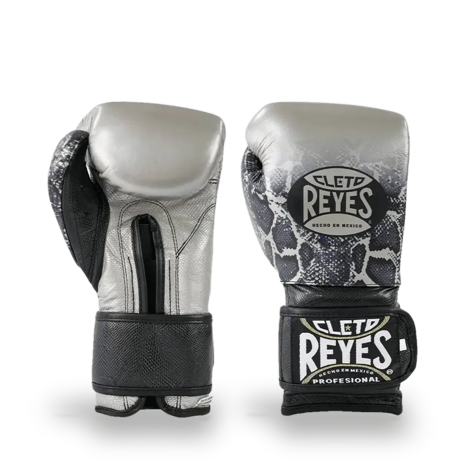 Gants de boxe d’entraînement Cleto Reyes Pro Sparring Serpent, gris
