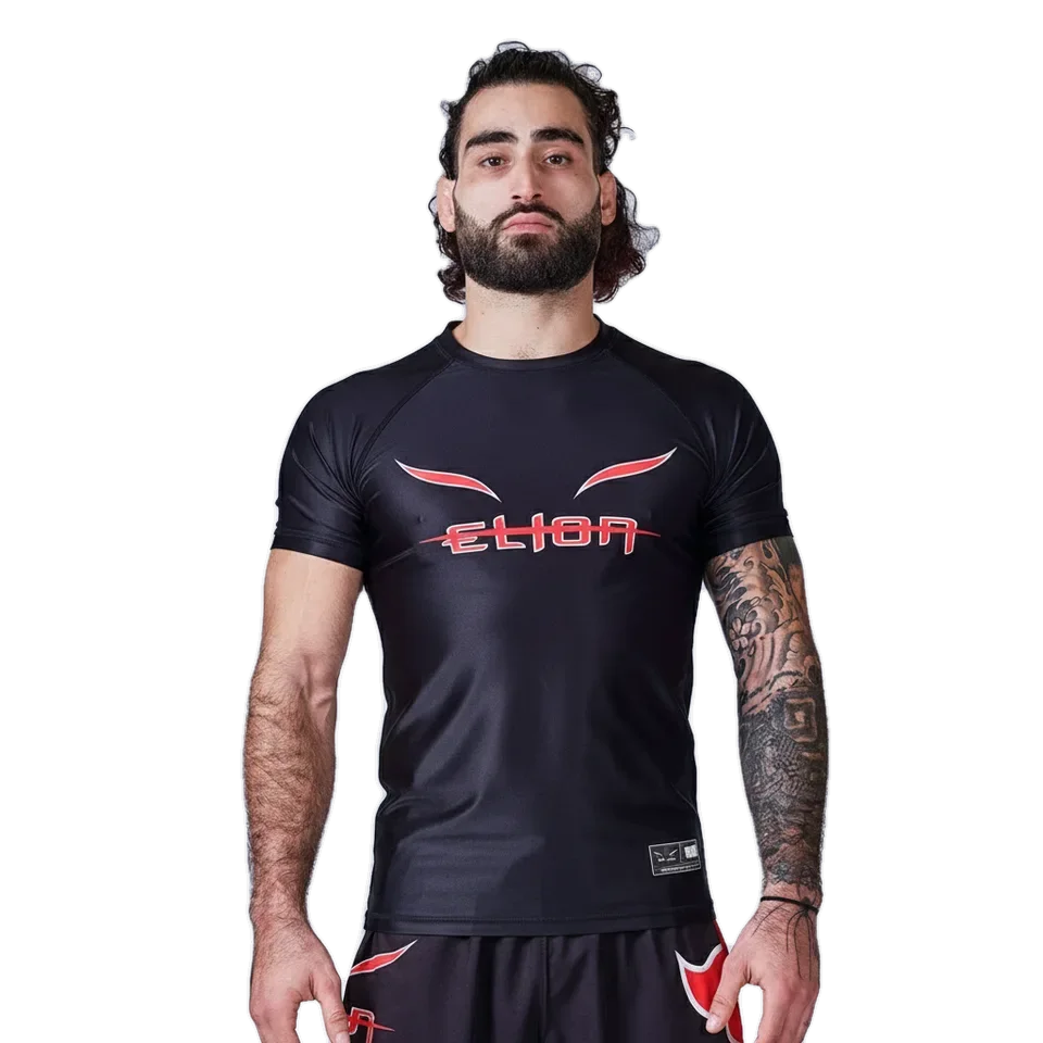 Rashguard Naruto × Elion Classic manches courtes, Akatsuki noir