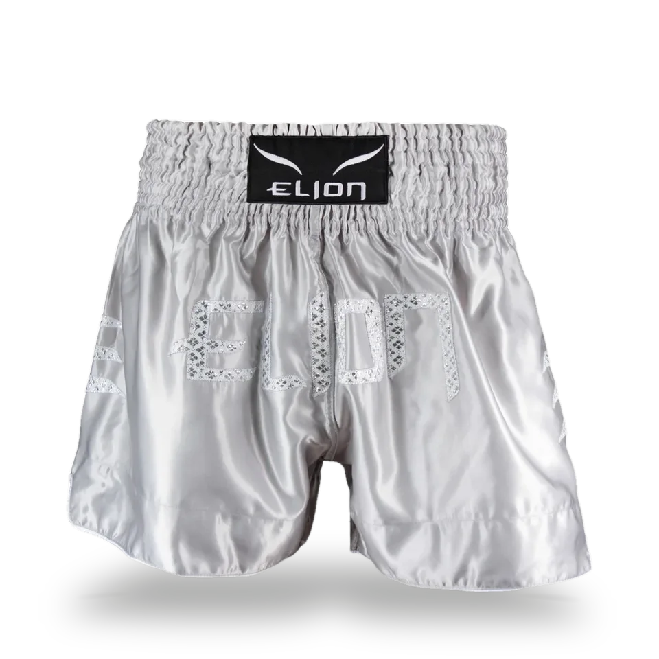 Short de boxe thaï Elion Brodé, gris