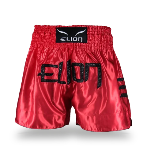Short de boxe thaï Elion Brodé, rouge