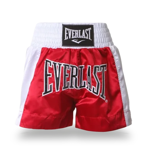 Short de boxe thaï Everlast, rouge et blanc
