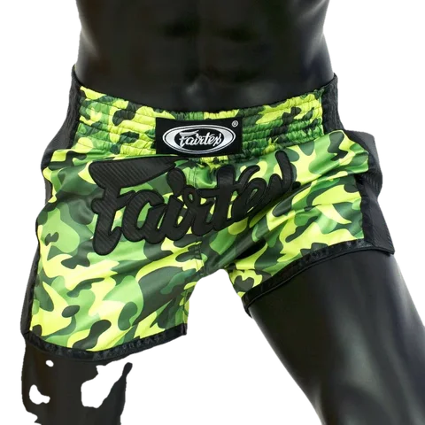 Short de boxe thaï Fairtex, vert et camo