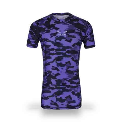 Rashguard Elion manches courtes, camo et bleu