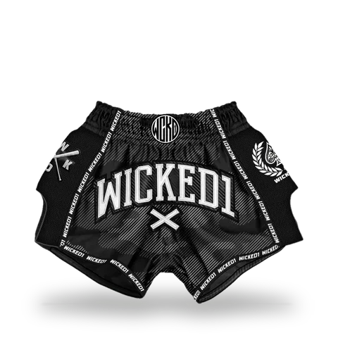 Short de boxe thaï Wicked One MT Kick, camo et noir
