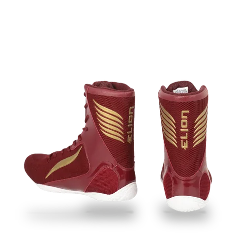 Chaussures de boxe Elion Rapide, bordeaux et or