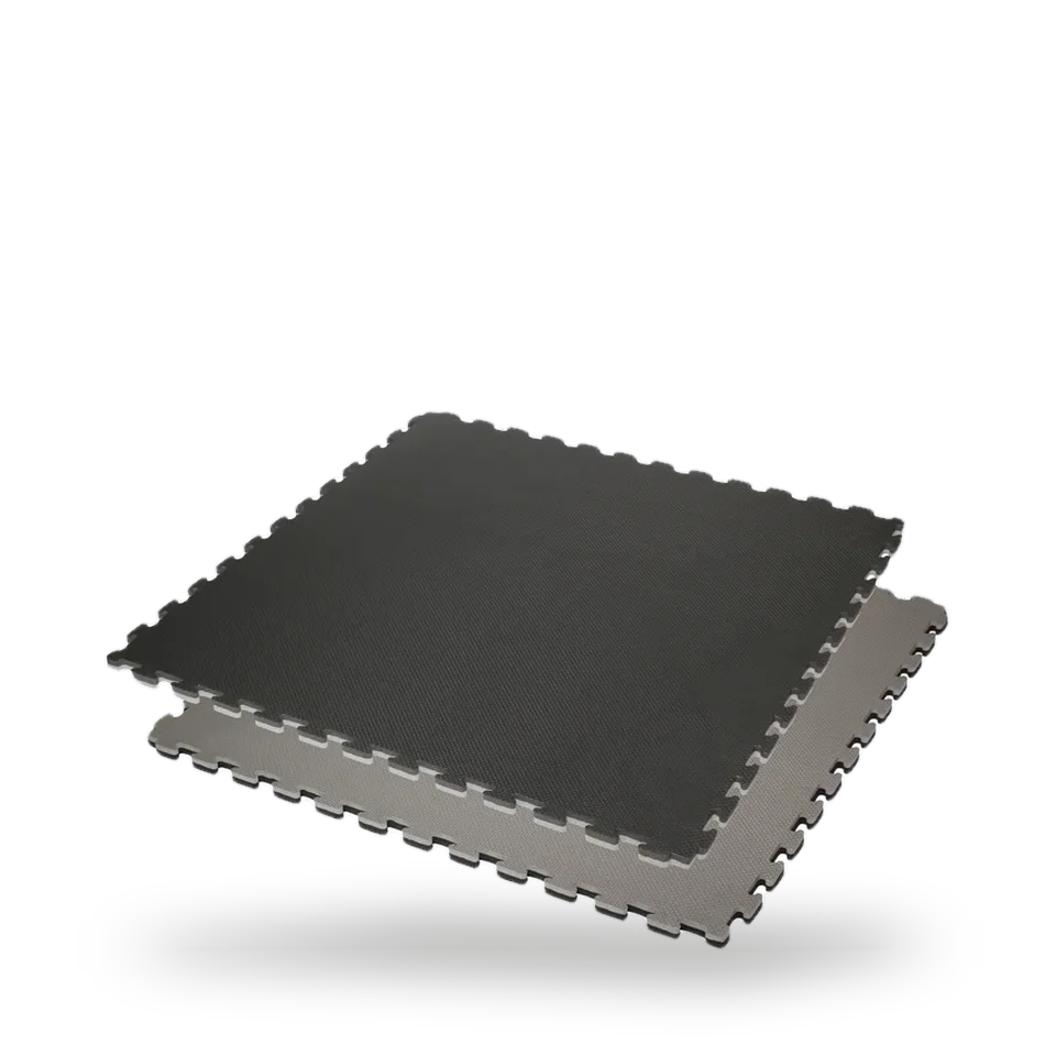 Tatamis puzzle finition T épaisseur 2 cm, noir et gris